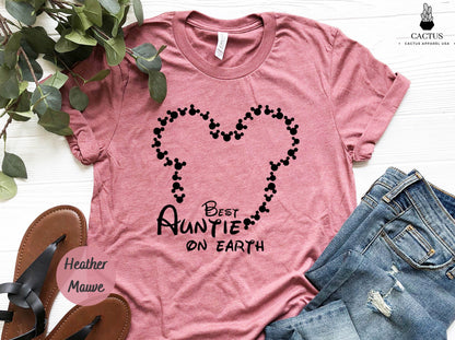 Best Auntie On Earth Mickey T-Shirt, Aunt To Be Shirt, Family Gift Shirt, Gift For Auntie, New Auntie Shirt, Disney Mickey Shirt