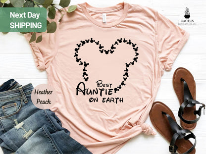 Best Auntie On Earth Mickey T-Shirt, Aunt To Be Shirt, Family Gift Shirt, Gift For Auntie, New Auntie Shirt, Disney Mickey Shirt