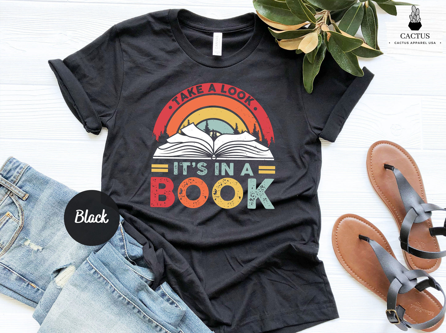 Take a Look it's in a Book Shirt, Book Shirt, Reading Shirt, Reading Book, Book Gift, Book Lover, Funny Book, Reading Vintage Retro Rainbow