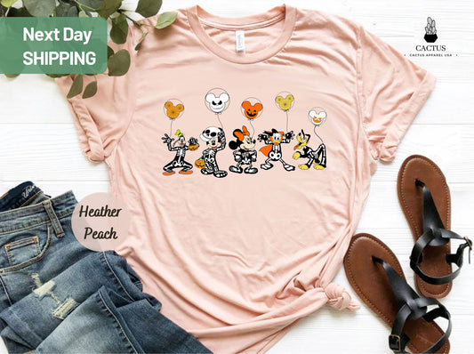 Disney Halloween Skeleton shirt, Disney Halloween Matching shirt, Disney Balloon Tee, Mickey Minnie and friends, Funny Disney Trip