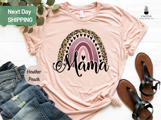 Mama Rainbow Shirt, Mom Shirt, Mother's Day Shirt, Baby Shower Gift For Mom, New Mom Shirt, New Mom Gift Set, Gift For New Mama, Mama Outfit