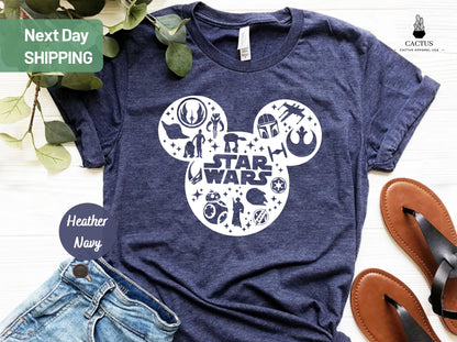 Mickey Mouse Star Wars Galaxy Shirt, Mickey Head Star Wars Tee, Disney Family Shirt, Star wars Tee, Star Wars Gift, Disney Trooper Galaxy
