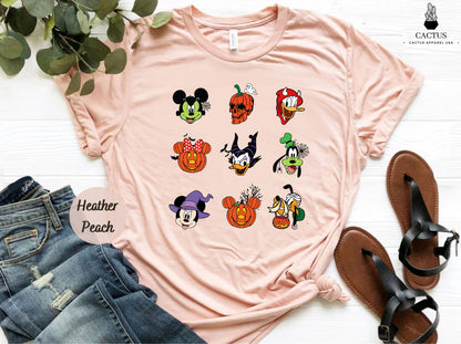 Disney Characters Halloween Shirt, Vintage Mickey Halloween 2022, Minnie Halloween, Disney Halloween Family Matching Shirt