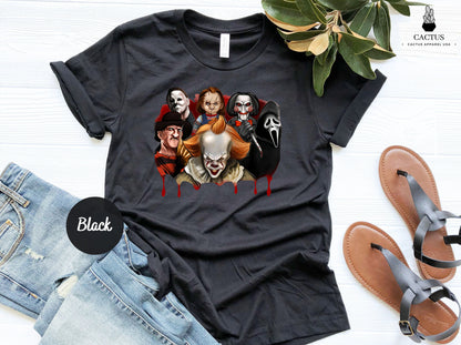 Horror Movie Squad Halloween T-shirt, Movie Shirt, Halloween Shirt, Horror Shirt, Best Movie Characters, Scary Halloween Tees, Horror Squad