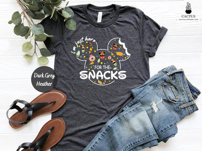 Here For The Drinks ,Here For The Snacks ,Disney Trip Shirt, Disneyland Travel T-shirt, Disney World Family Matching Shirt, Disney Shirt