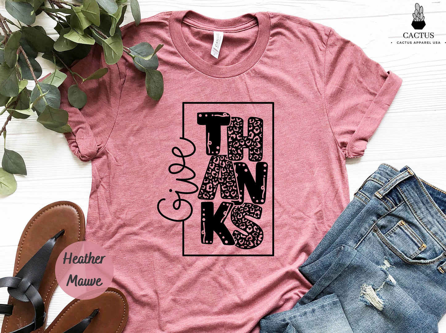 Give Thanks Leopard Shirt, Thanksgiving Shirt, Thanksgiving Gift, Christian Fall Shirt, Give Thanks Shirt, Thanksgiving Gift Shirt, Cute Tee