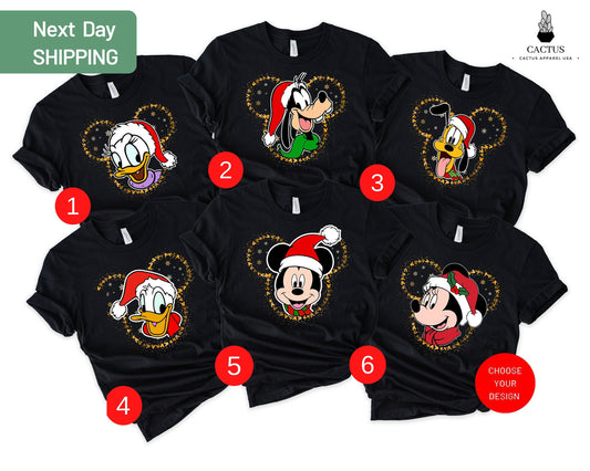 Disney Characters Christmas Shirt, Christmas Gifts For Family, Christmas In Disney Shirt, Christmas Party Match Shirt, Disneyland Group Tee