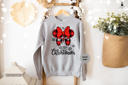 Merry Christmas Mickey Head Sweatshirt, Mickey Mouse Merry Christmas Sweatshirt, Christmas Sweat, Christmas Sweat, Merry Christmas Sweat