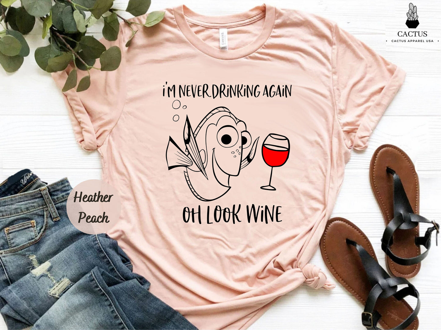 Cute Dory Shirt, I'm Never Drinking Again... Oh Look Wine T-shirt, Epcot Food & Wine Festival Disney Vacation Trip Matching Shirts for Girls