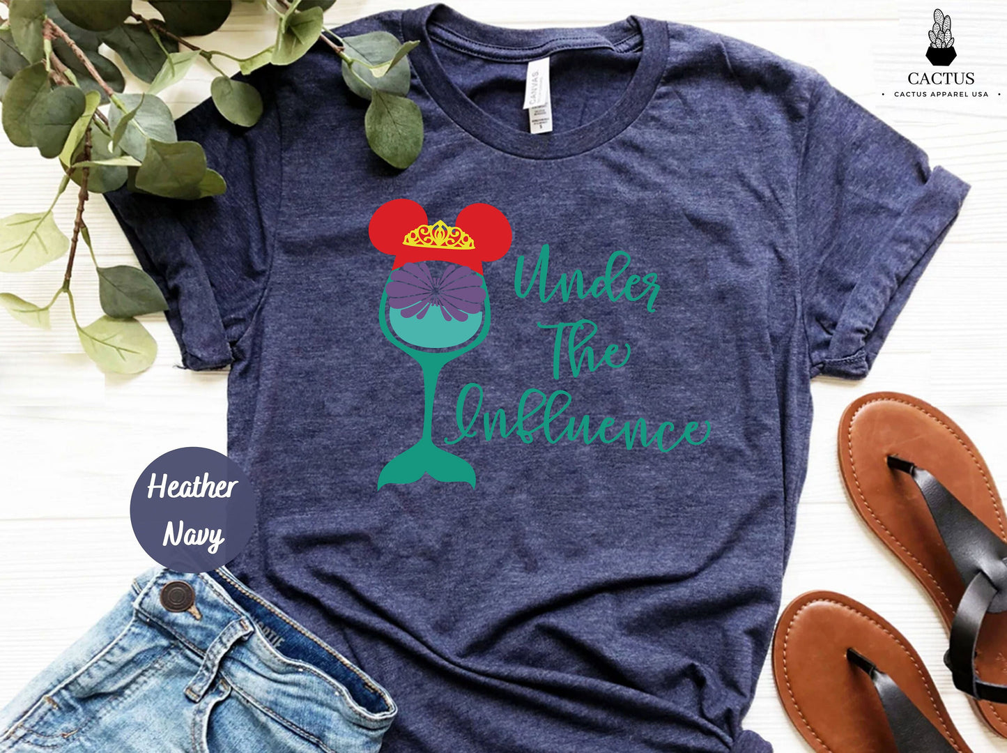 Disney Little Mermaid Under The Influence Shirt, Ariel Drinking Wine Glass Shirt, Family Matching Vacation Food and Wine Festival, Wine Fest