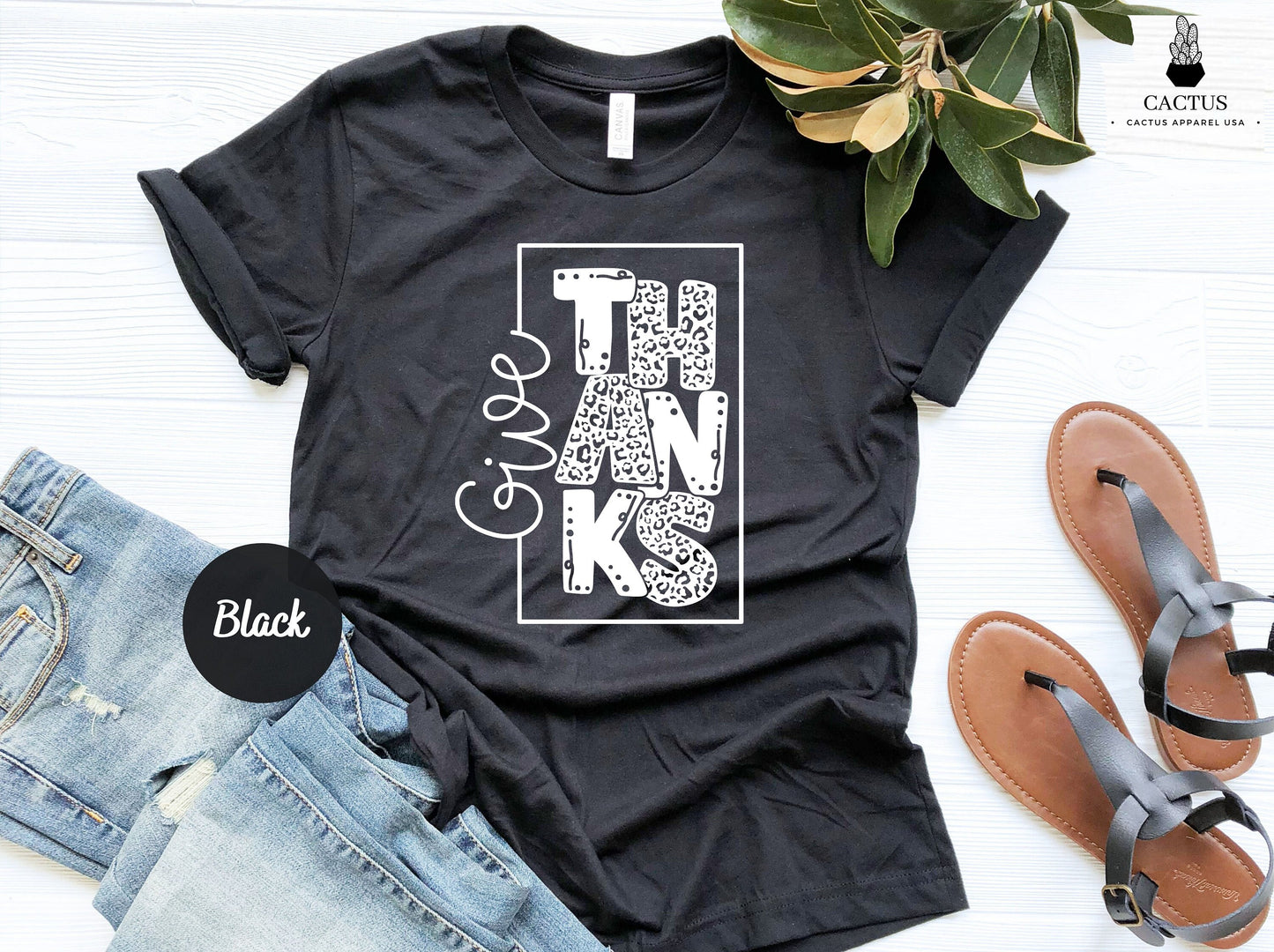 Give Thanks Leopard Shirt, Thanksgiving Shirt, Thanksgiving Gift, Christian Fall Shirt, Give Thanks Shirt, Thanksgiving Gift Shirt, Cute Tee