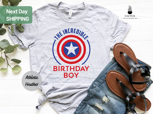 The Incredible Captain America Birthday Boy Shirt, Captain America Avenger Superhero, Birthday Boy Tee, Birthday Tee, Gift for Birthday Boy
