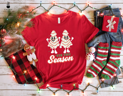 Tis The Season Little Debbie Cakes Shirt, Tis The Season Christmas Sweat, Cute Christmas Comfort Colors Shirt, Unisex Christmas T-Shirt