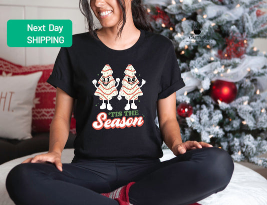 Tis The Season Little Debbie Cakes Shirt, Tis The Season Christmas Sweat, Cute Christmas Comfort Colors Shirt, Unisex Christmas T-Shirt