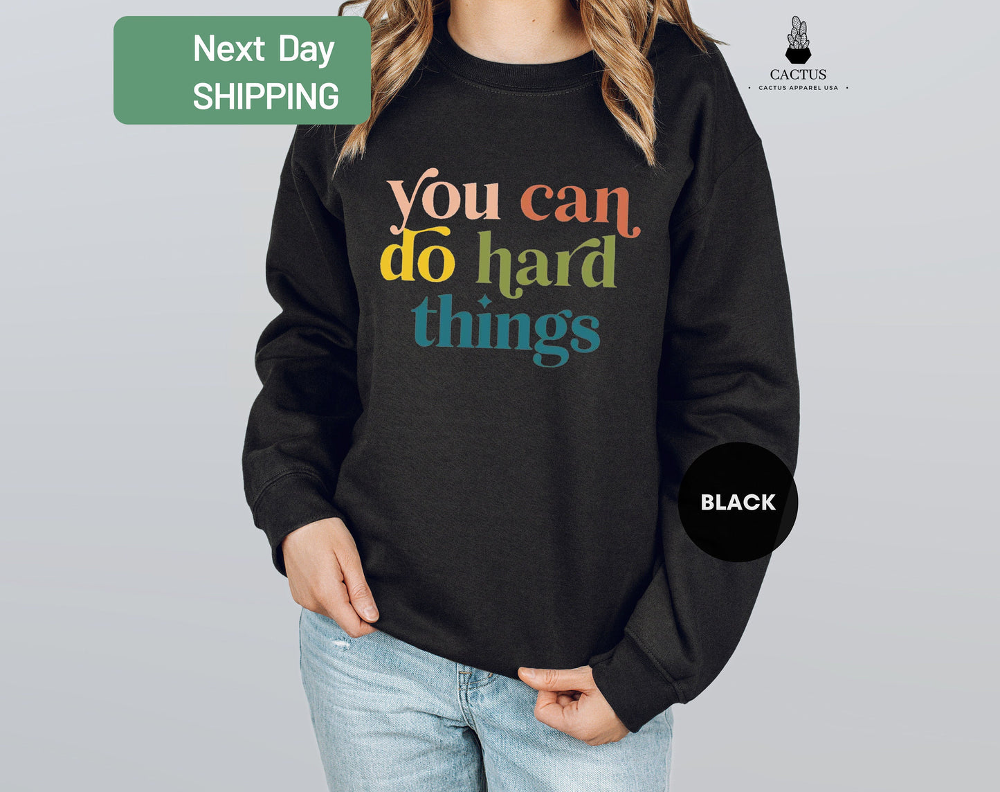 You Can Do Hard Things Sweatshirt, Teacher Sweat, Positive Message Sweat, Motivational Shirt, Teacher Tee, Back To School Gift, Teacher Gift