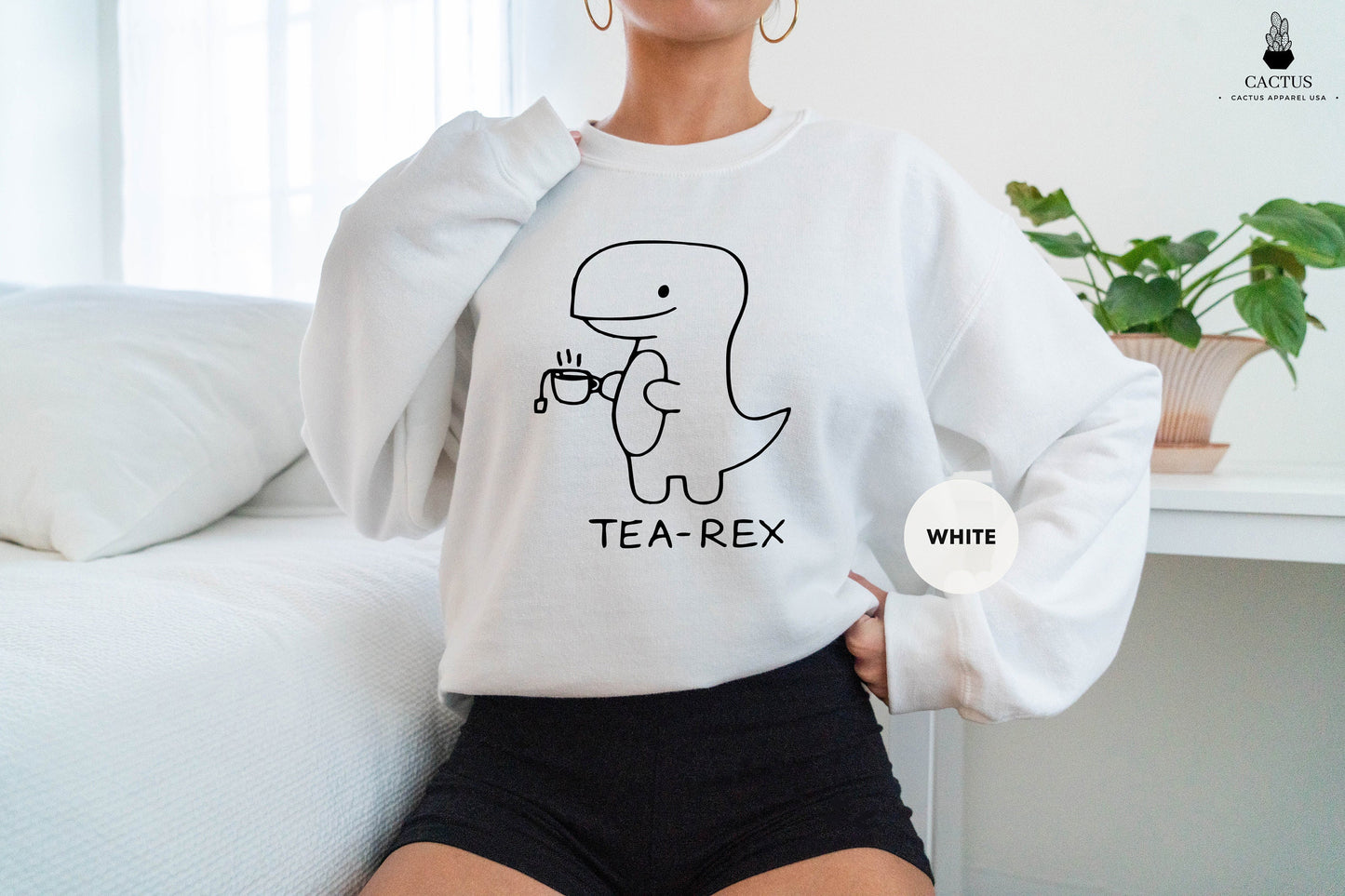 Tea-Rex Cute Dinosaur Sweatshirt, Mom Tea Lover Dino Sweatshirt, Coffee Lover, Cute Punny Tea-Rex Dinosaur Sweat, Tea Shirt, Tea Time Sweat