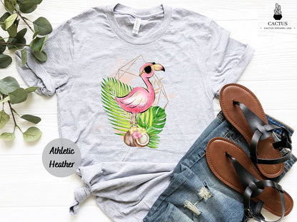 Flamingo Shirt, Floral Flamingo Shirt, Cute Shirt, Animal Shirt, Funny Shirt, Gift For Her, Pink Flamingo, Nature Lover, Summer Lover Shirt