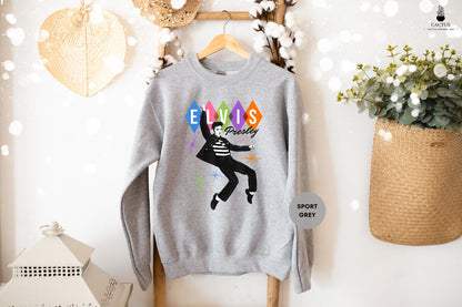 Elvis Presley Official Dancing Star Rock Music Sweatshirt, Elvis Presley Sweat, Elvis Presley Official Retro Sweat, Elvis Presley Fan Sweat