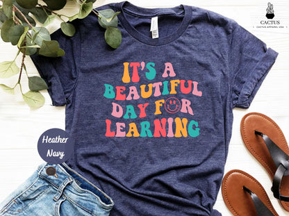 Teacher Shirt, It's a Beautiful Day for Learning T-Shirt, Teacher Life Shirt, Back to School Shirt, Gift for Teacher, Retro Teacher Tee