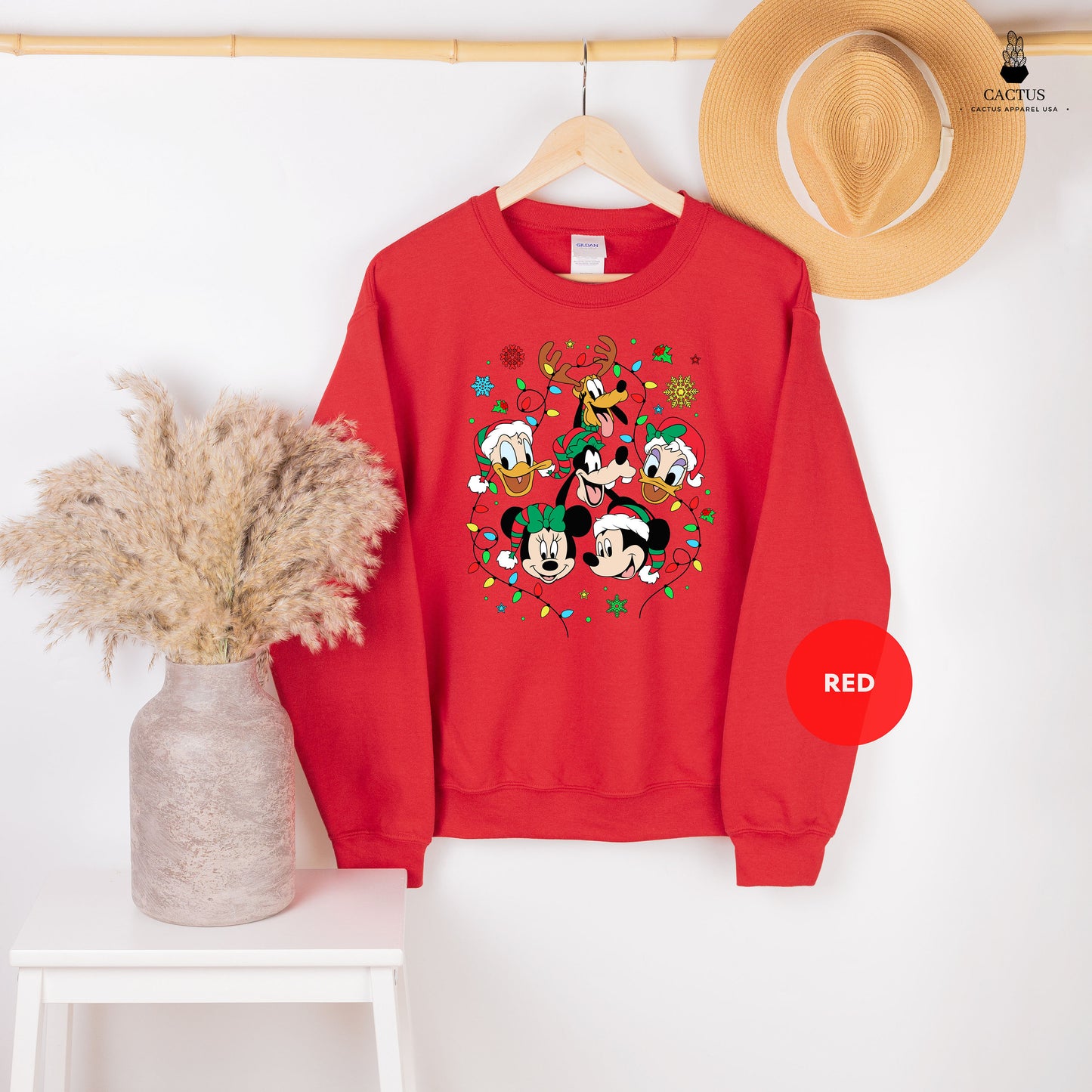 Disney Friends Lights Christmas Sweatshirt, Mickey and Friends Christmas Sweat, Christmas Lights, Christmas Gifts, Disneyland Christmas Tee