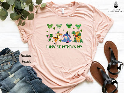 Winnie The Pooh Happy St Patrick's Day Shirt, Disney Magic Kingdom St Patrick Shirt, Disneyland Trip Shirt,Disneyworld Matching Family Shirt