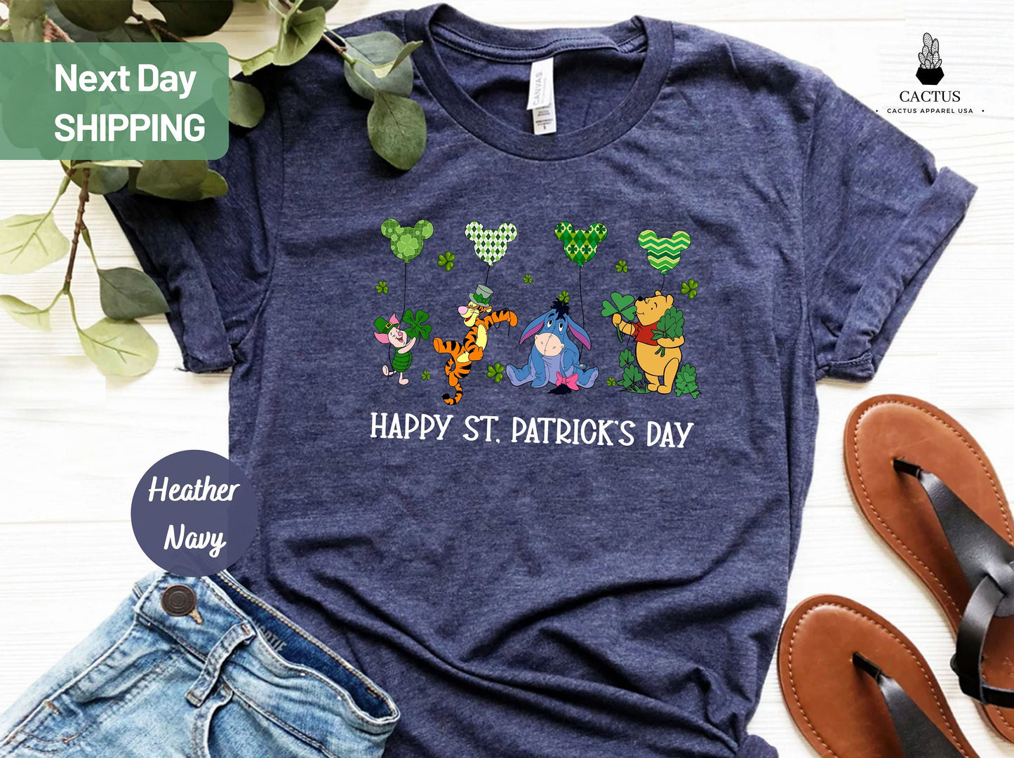 Winnie The Pooh Happy St Patrick's Day Shirt, Disney Magic Kingdom St Patrick Shirt, Disneyland Trip Shirt,Disneyworld Matching Family Shirt