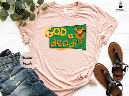 God Is Dead, Garfield The Cat Shirt, Garfield Meme Shirt, Funny Garfield Shirt