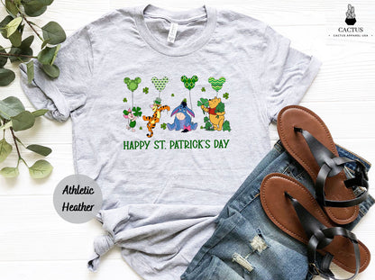 Winnie The Pooh Happy St Patrick's Day Shirt, Disney Magic Kingdom St Patrick Shirt, Disneyland Trip Shirt,Disneyworld Matching Family Shirt