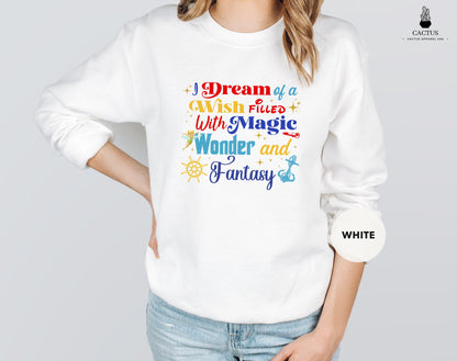 Disney Cruise Sweatshirt, Disney Family Cruise, Disney Fantasy, Disney Dream, A Dream is a Wish Your Heart Makes, Thinker Bell Sweatshirt