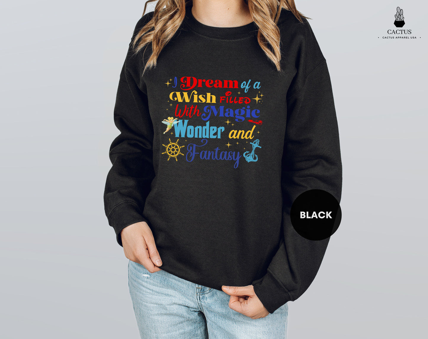 Disney Cruise Sweatshirt, Disney Family Cruise, Disney Fantasy, Disney Dream, A Dream is a Wish Your Heart Makes, Thinker Bell Sweatshirt