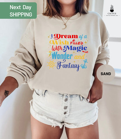 Disney Cruise Sweatshirt, Disney Family Cruise, Disney Fantasy, Disney Dream, A Dream is a Wish Your Heart Makes, Thinker Bell Sweatshirt