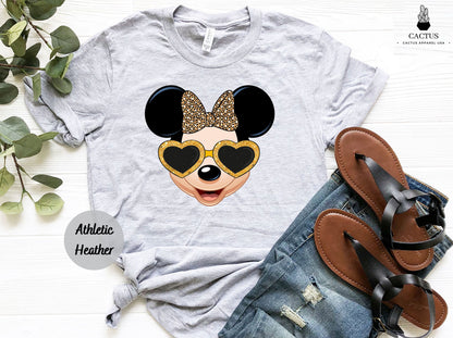 Minnie Leopard Bow Shirt, Minnie Glasses Shirt, Disney Leopard Minnie Shirt, Disney Trip Shirt, Disney Vacation Shirt, Disney Vacay Mode Tee