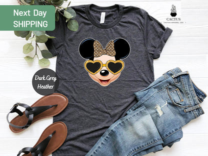 Minnie Leopard Bow Shirt, Minnie Glasses Shirt, Disney Leopard Minnie Shirt, Disney Trip Shirt, Disney Vacation Shirt, Disney Vacay Mode Tee