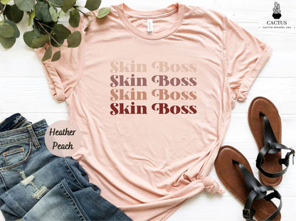 Skin Boss Shirt, Esthetician T-Shirt, Beautician Gift, Esthetician Graduation Gift, Dermatologist Tees, Cosmetologist, Esthetician T-Shirt