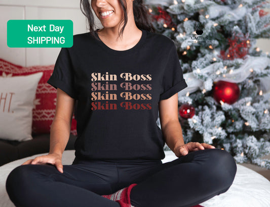 Skin Boss Shirt, Esthetician T-Shirt, Beautician Gift, Esthetician Graduation Gift, Dermatologist Tees, Cosmetologist, Esthetician T-Shirt