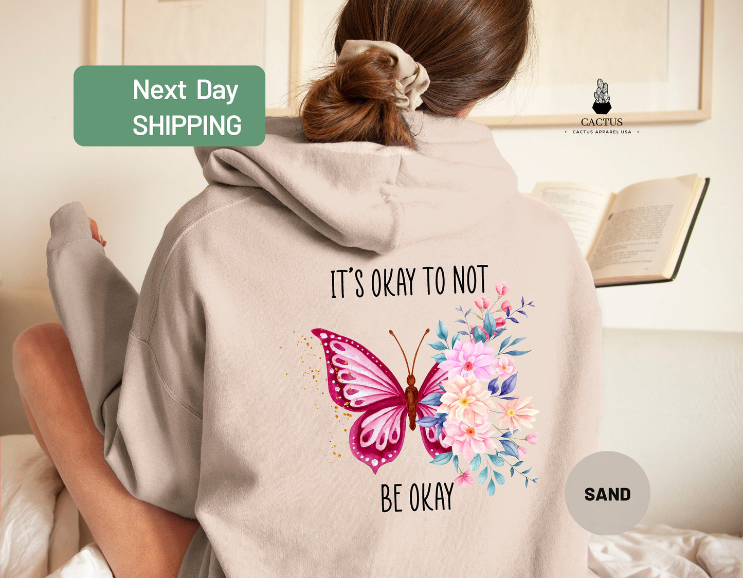 It's Okay To Be Not Okay Hoodie, Aesthetic Butterfly Hoodie, Mental Health Awareness Hoodie, Vsco Hoodie, Trending Oversized Hoodie