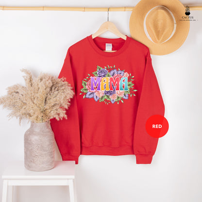 Floral Mama Sweatshirt, Retro Mama Sweatshirt, Mother's Day Shirt, Mother's Day Gift, Boho Floral Shirt, Retro Mama Shirt, Grandma Gift Tee