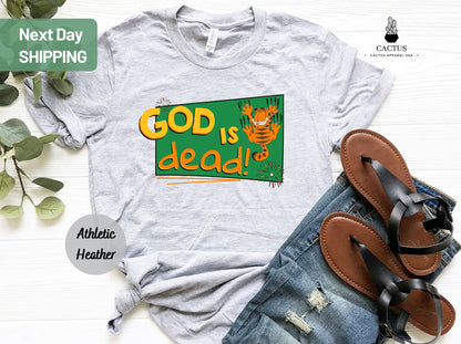 God Is Dead, Garfield The Cat Shirt, Garfield Meme Shirt, Funny Garfield Shirt