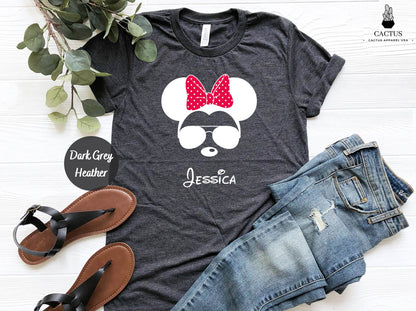 Custom Name Minnie and Mickey Shirt, Family Matching Shirt, Disney Shirt, Anniversary Gift, Couples Shirt, Couples Gift, Disney Vacation