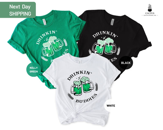 St Patricks Day Couples T-shirt, Drinking Buddies Couples Long Sleeve, Drinking Shirt, Friends St Patricks Day Shirts, St Patricks Day Gift