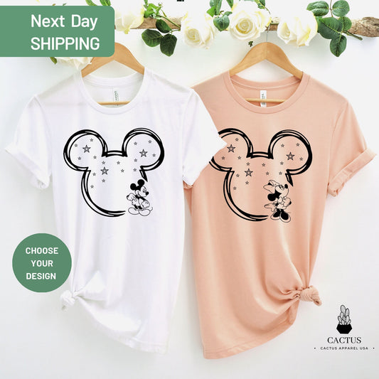 Mickey Sketch Shirt, Minnie Women Shirt, Disney Family Shirt, Family Disneyworld Shirt, Disneyworld Trip Shirt, Mickey Couple Shirt