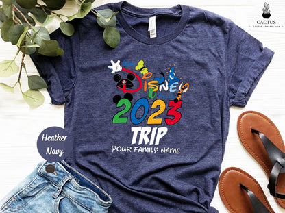 Custom Family Name Disney Shirt, Disney Family Shirt, Disney Trip Shirt, Disneyworld Shirt Family 2023, Disneyland Tee, Disney Couple Shirt