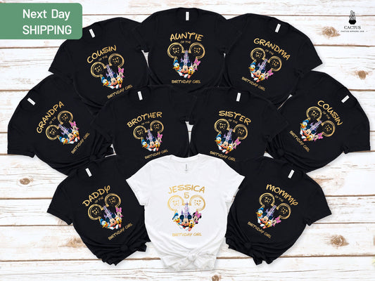 Personalized Disney Matching Birthday Shirts, Birthday Girl, Gift Disney Shirt, Disney Birthday Squad Shirt, Disney Birthday Party Shirt