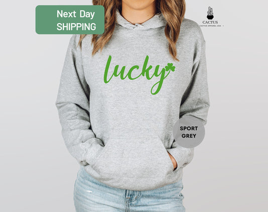Lucky Hoodie, St Patrick's Day Shirt, St Patty's Day Hoodie, Saint Patty's Day Tee, St Patty's Day Outfit, Lucky Shamrock Hoodie