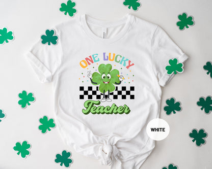 One Lucky Teacher Shirt , St. Patrick's Day Teacher Shirt , Teacher St. Patrick , Retro St. Patrick , Teacher Teams Shirt , Teacher Gift