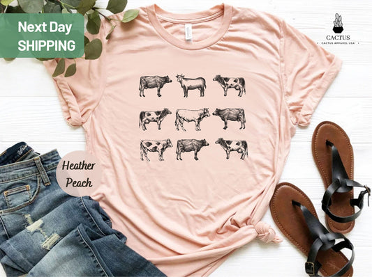 Cow Shirt, Vintage Western Wear, Farm Animal Shirt, Bull Cottagecore Shirt, Bull Shirt, Cottage Core, Aesthetic Shirt, Cow T-shirt, Farm Tee