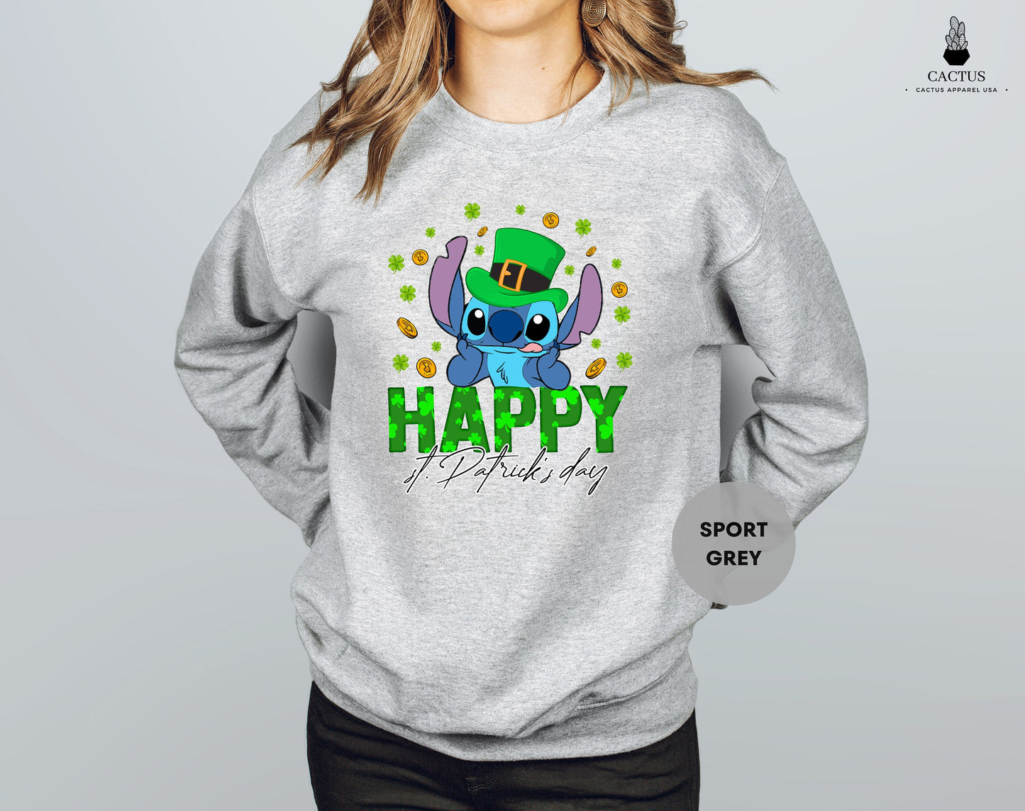 Happy St Patrick's Day, Stitch St Patrick's Day Sweatshirt, Stitch Sweatshirt, Disney Stitch Lucky Shirt, Lucky Gift Sweatshirt,