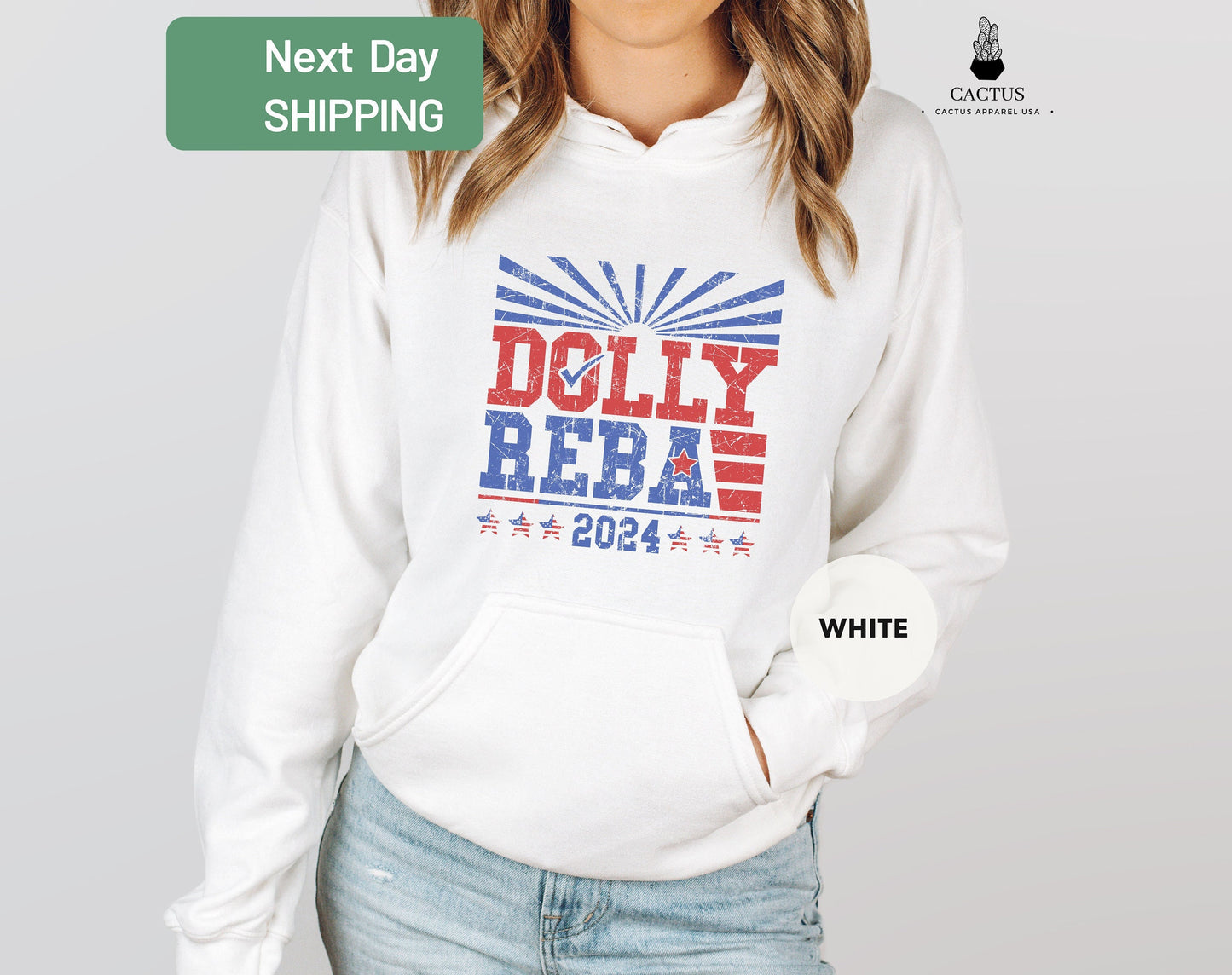 Dolly Reba 2024 Vintage Hoodie, Dolly and Reba For President Hoodie, Funny Election Hoodie, 4th of July Hoodie, Country Music Hoodie