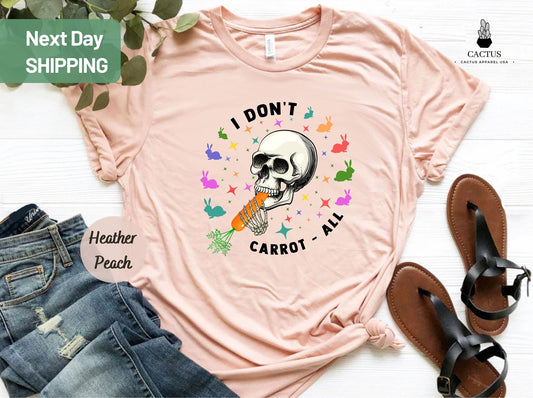 I Don't Carrot All, Easter Skull Sweatshirt, Easter Carrot Sweatshirt, Cute Easter Shirt, Funny Easter Shirt, Skeleton Easter Shirt