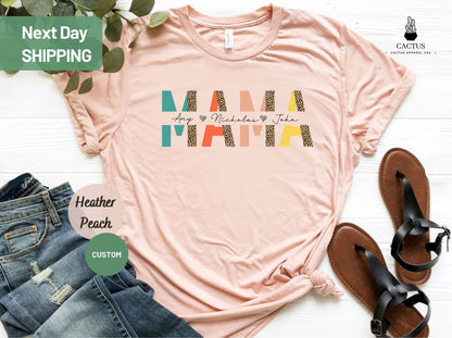 Custom Mama Shirt, Mom Shirt with Kids Names, Personalized Shirt for Mom, Custom Mama Shirt, Mother's Day Shirt